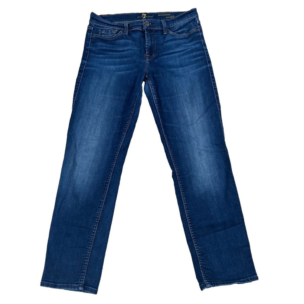 7 For All Mankind Jeans Women’s 29x27 Blue Denim Slim Fit Stretch Roxanne Ankle